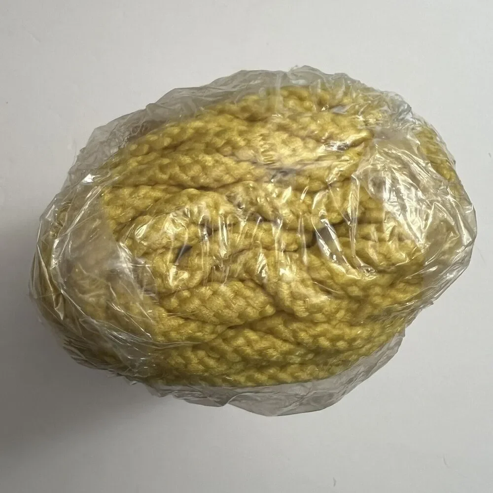 Vintage Persian Kandi Braided Cord Macrame Knotting Weaving Yellow